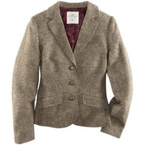 Tweed Herringbone blazer with elbow patches!